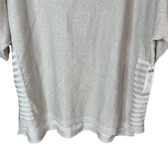 Chico’s Shimmer Side Rib Pullover Sweater Size Large - Picture 3 of 8